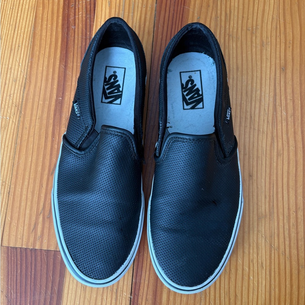 Vans Women's Black Perforated Slip-On Sneakers